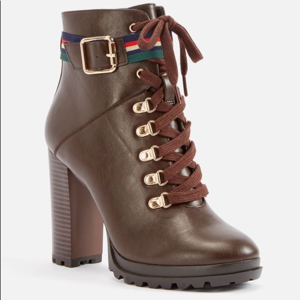 Ribonea Lace Up Platform bootie